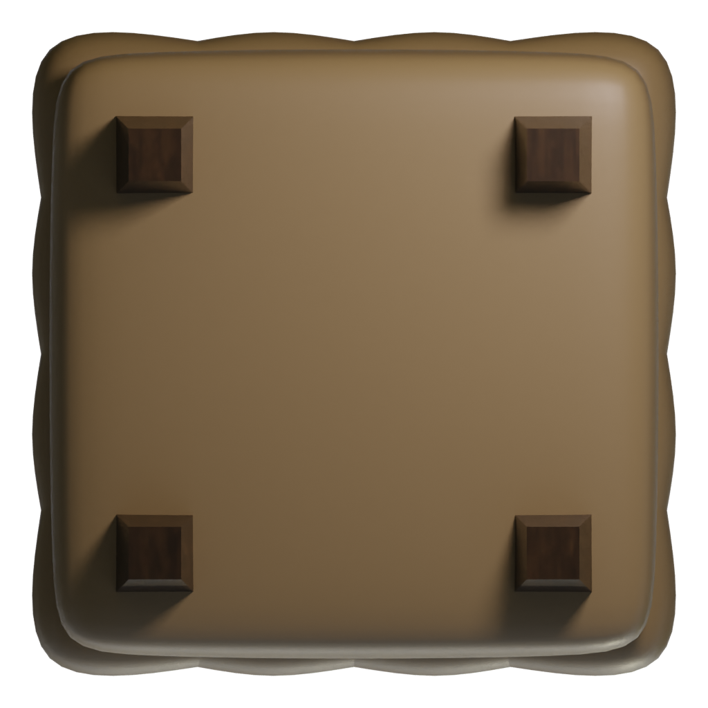 Bottom view of the Leather Pouf Sofa 3D model