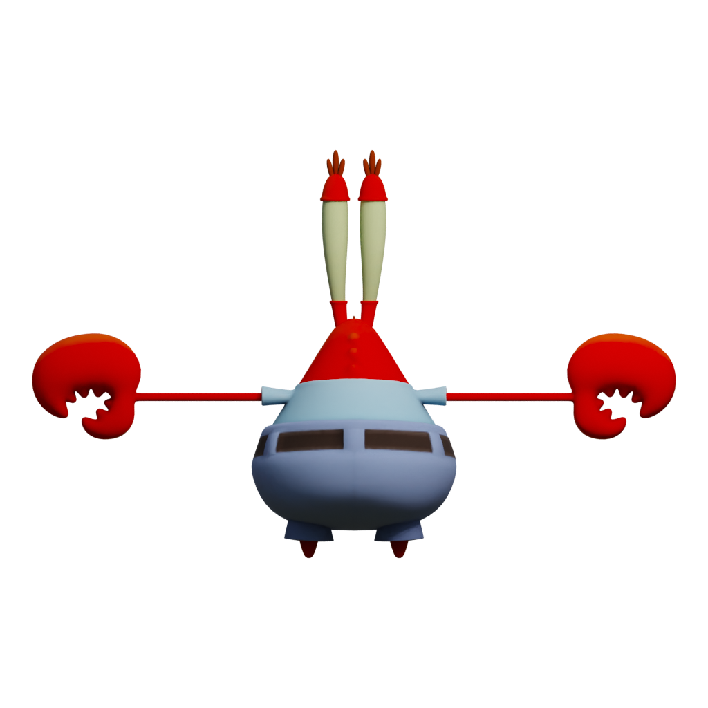 Back view of the Mr Krabs From Spongebob 3D model