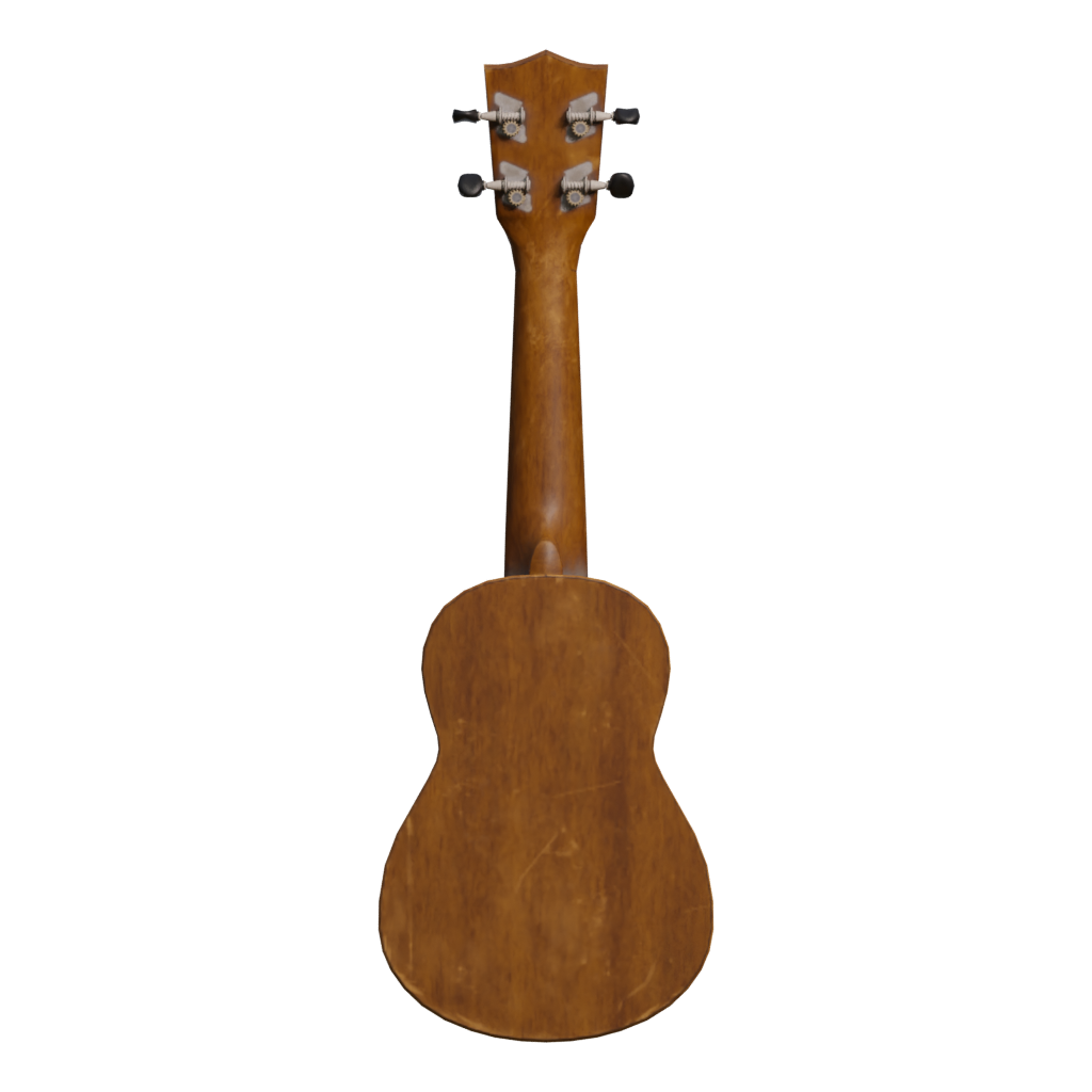 Back view of the Ukulele 3D model