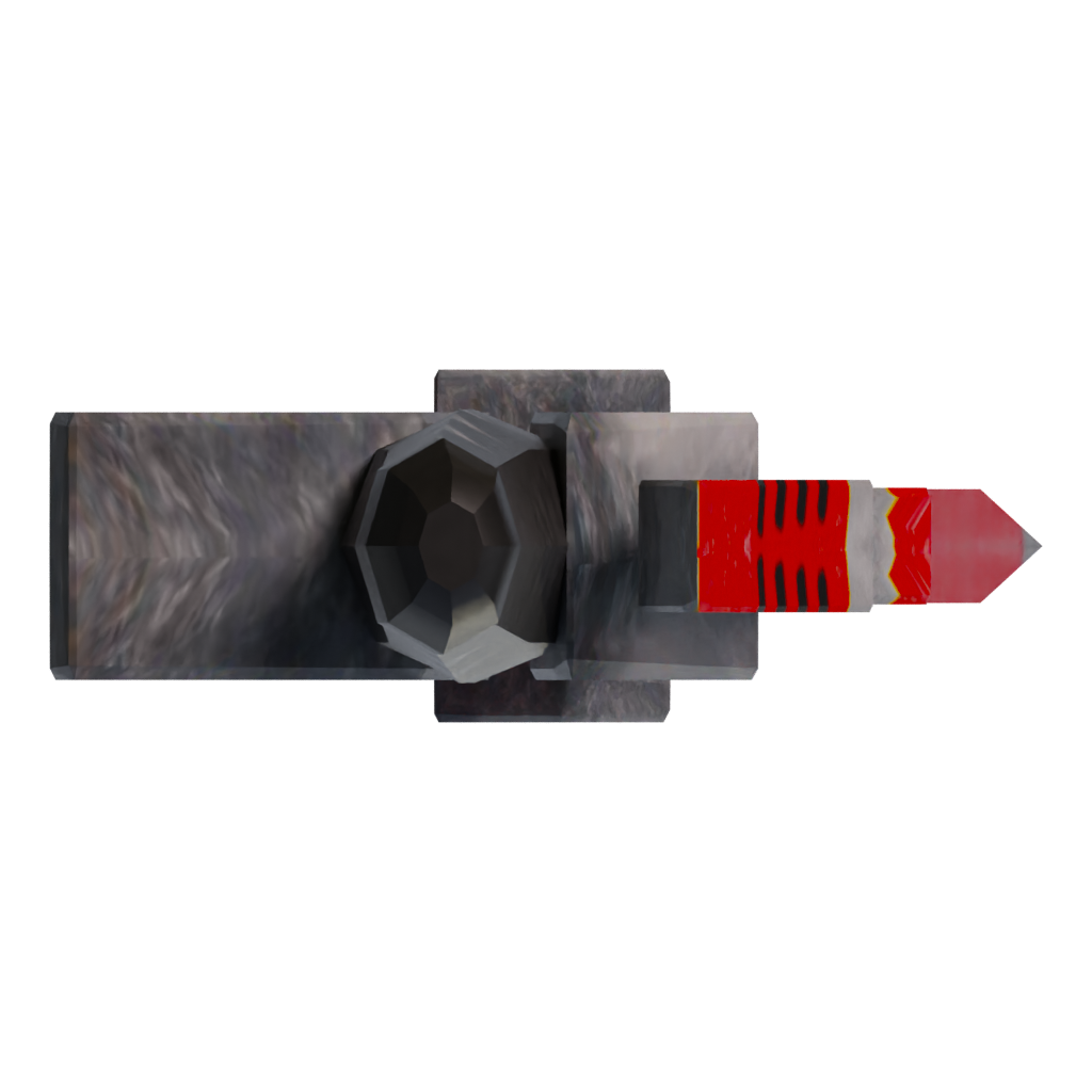Bottom view of the Red Sword 3D model