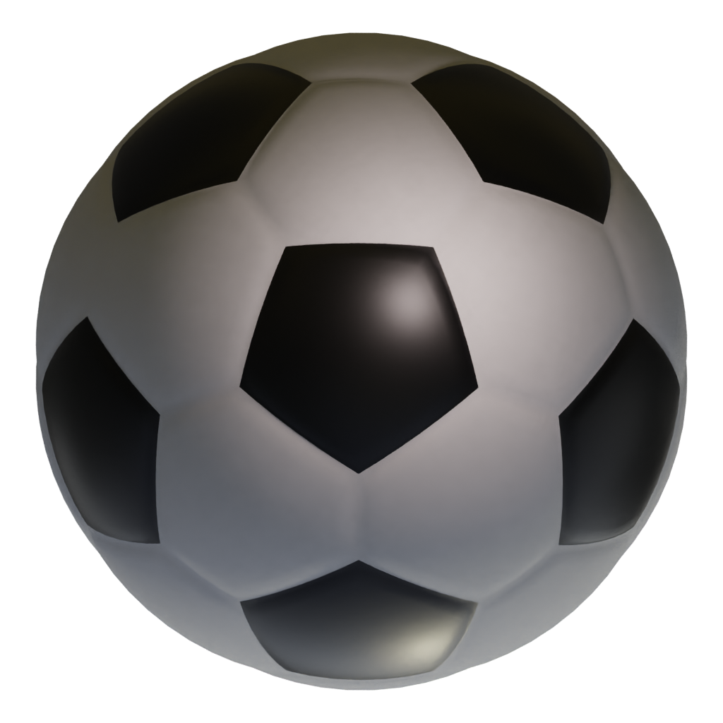 Top view of the Classic Soccer Ball 3D model