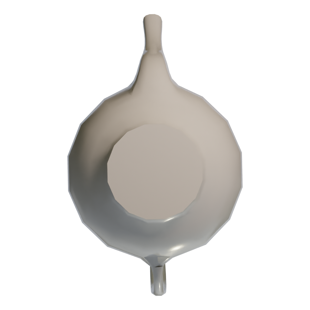 Bottom view of the Teapot 3D model