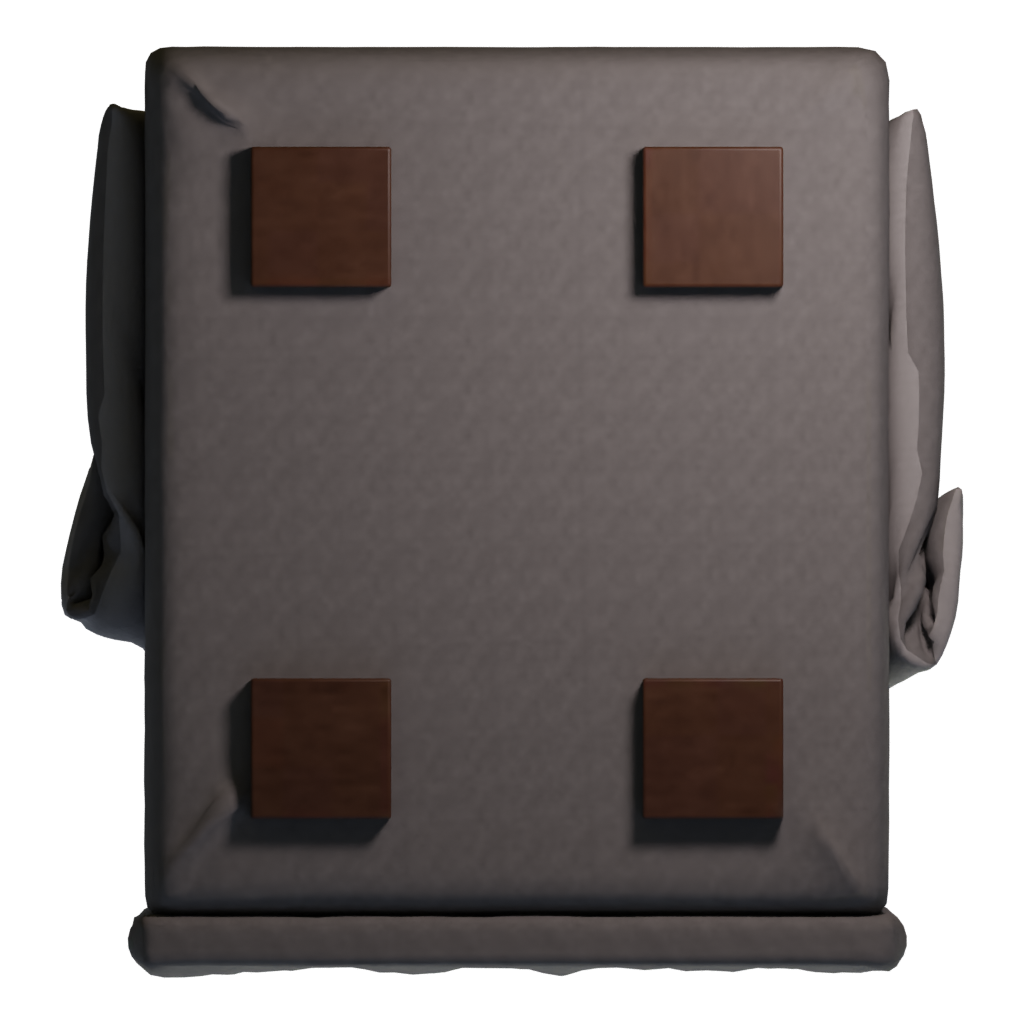 Bottom view of the Bed 3D model