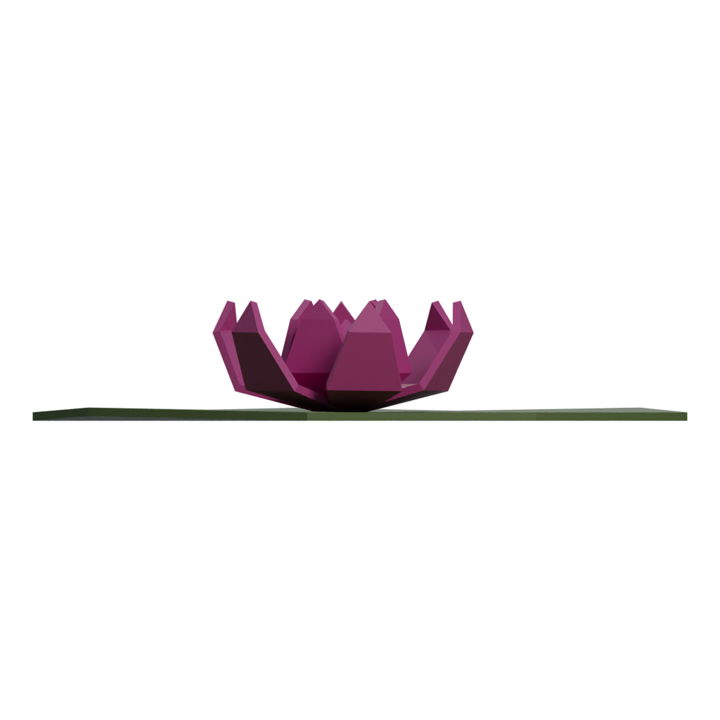 Right view of the Water Lily 3D model