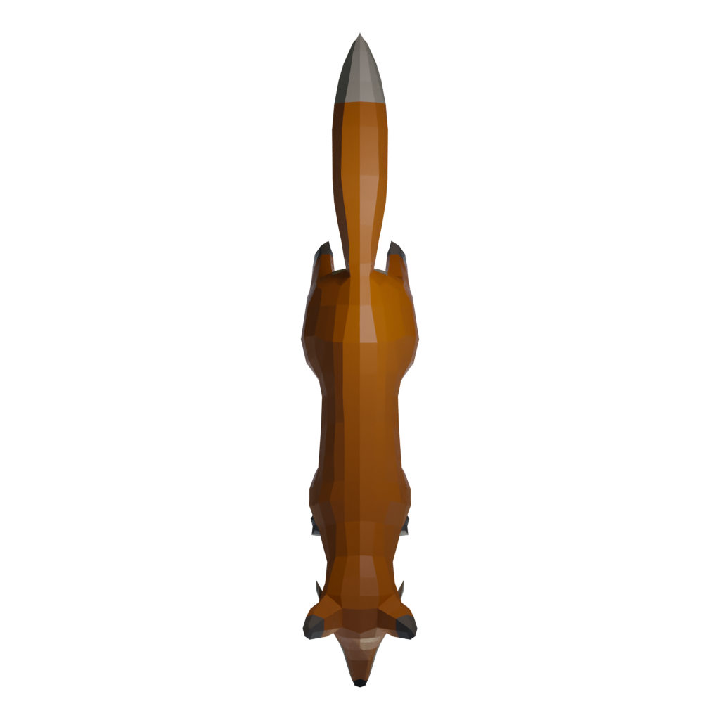Top view of the Low Poly Fox 3D model