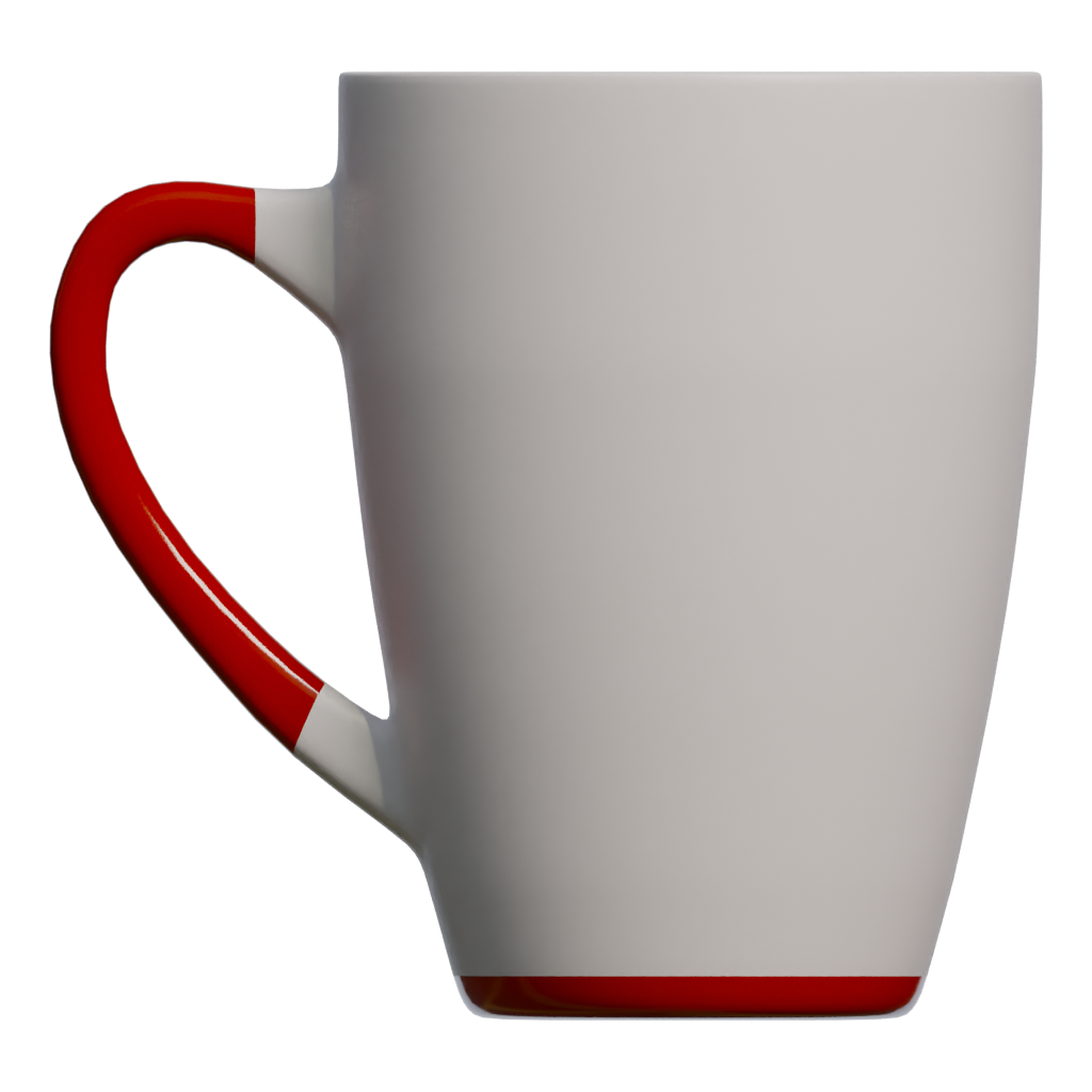 Back view of the Red Mug 3D model