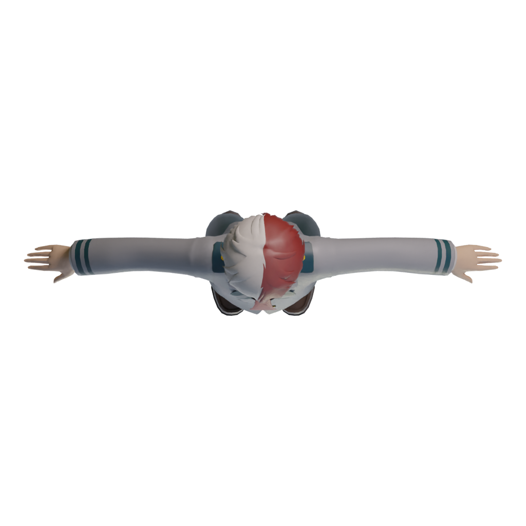 Top view of the Shoto Todoroki My Hero Academia 3D model