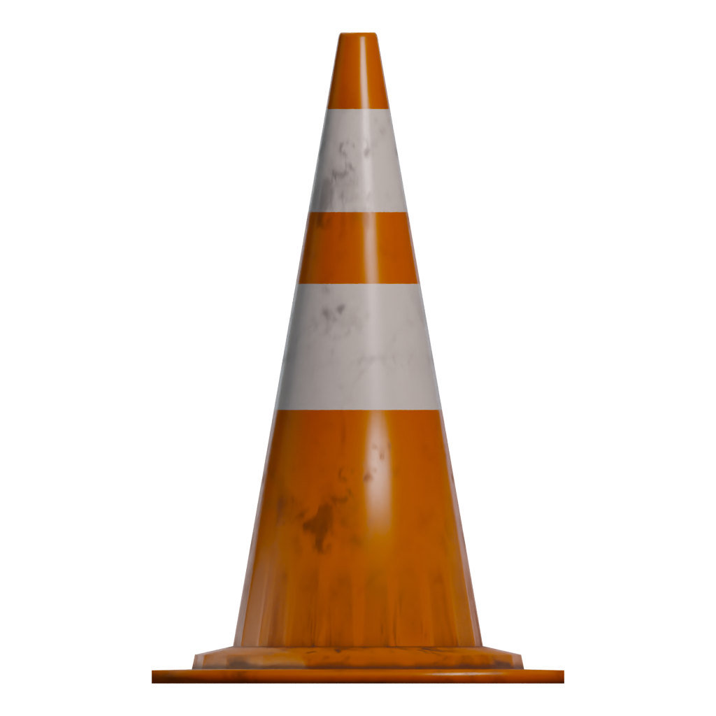 Left view of the Traffic Cone 3D model