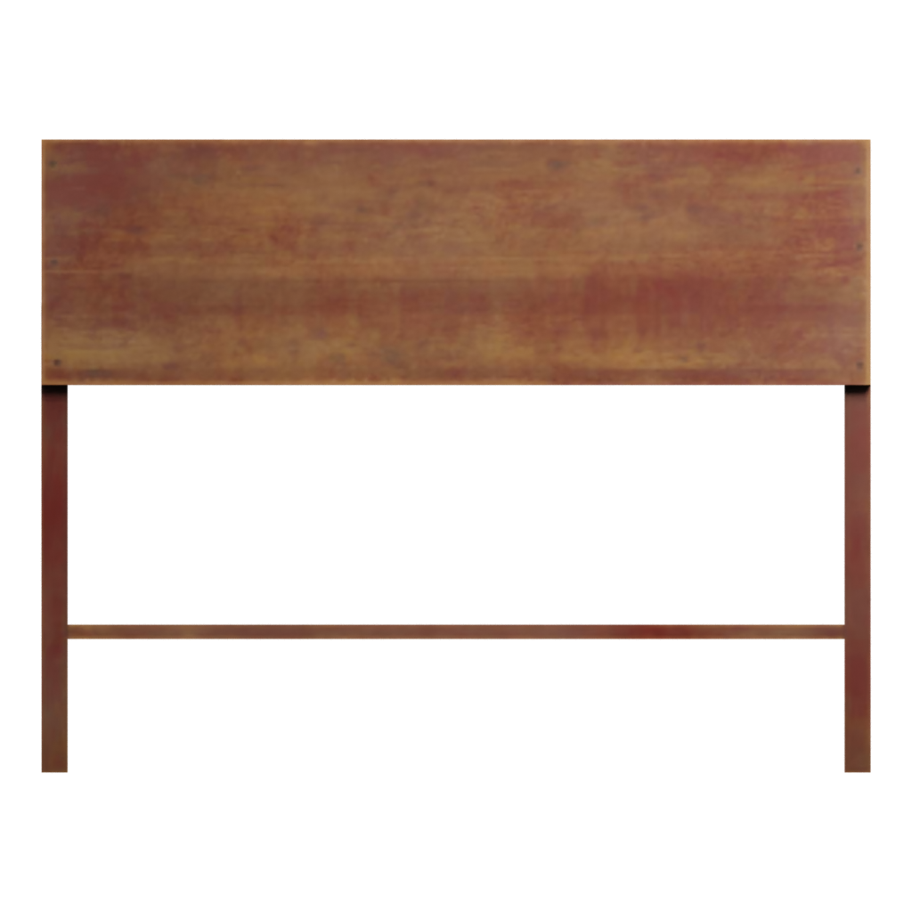 Back view of the Painted Wooden Bench 3D model