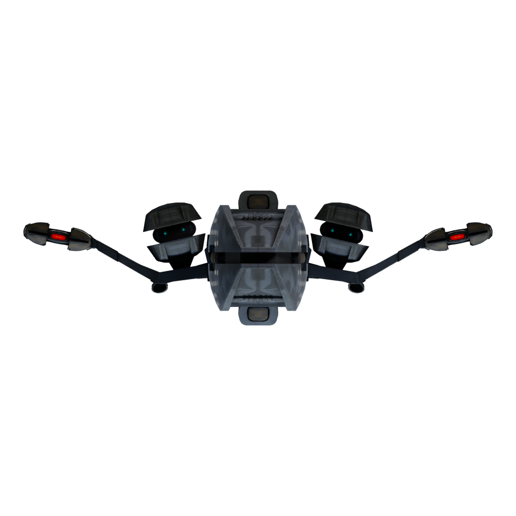 Bottom view of the Spaceship 3D model