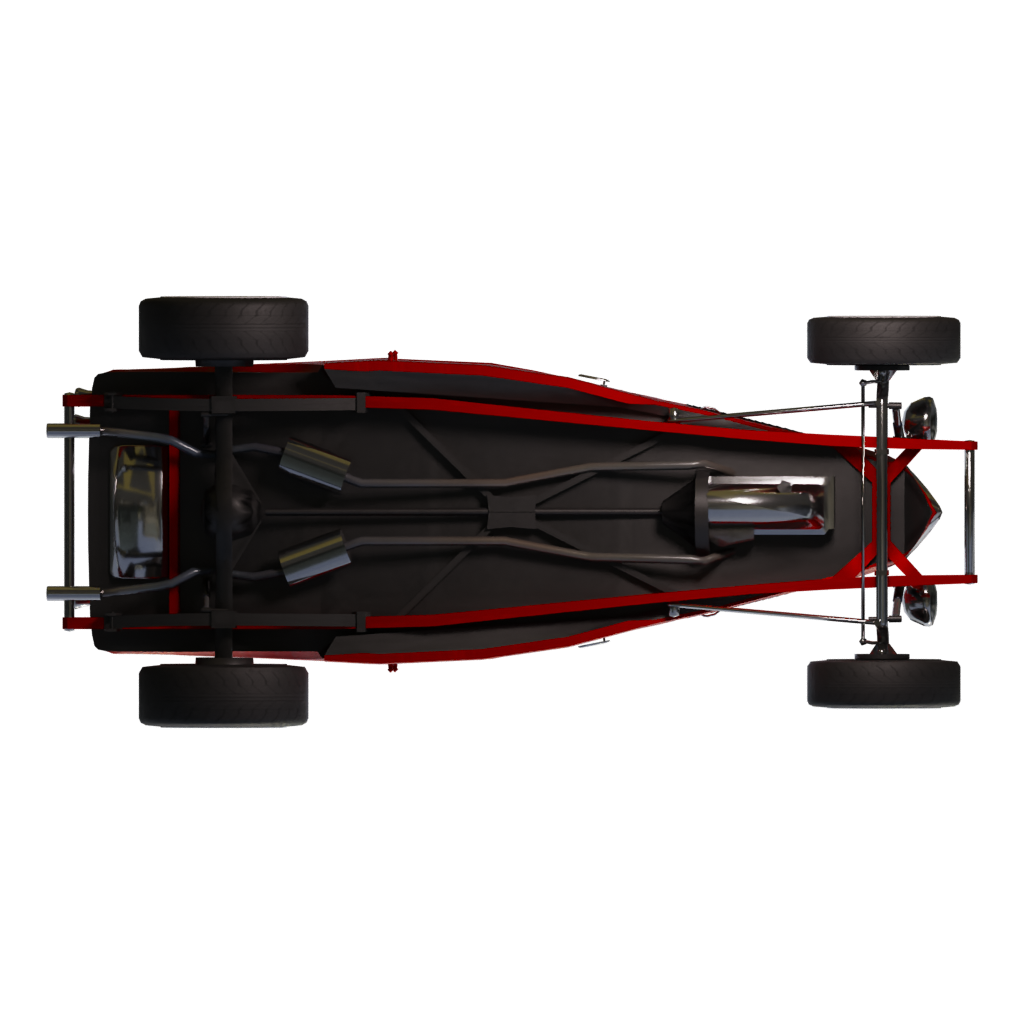 Bottom view of the 33 Hot Rod 3D model