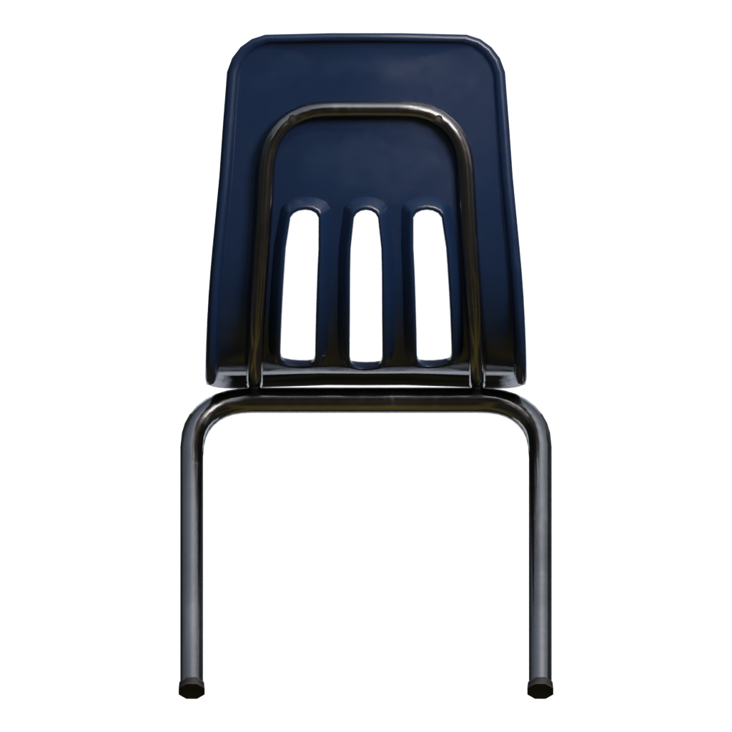 Back view of the School Chair 3D model