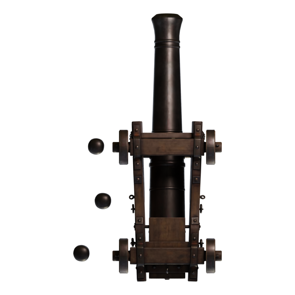 Bottom view of the Cannon 3D model