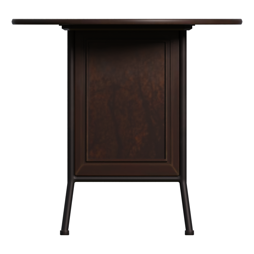Left view of the Round Wooden Table 3D model