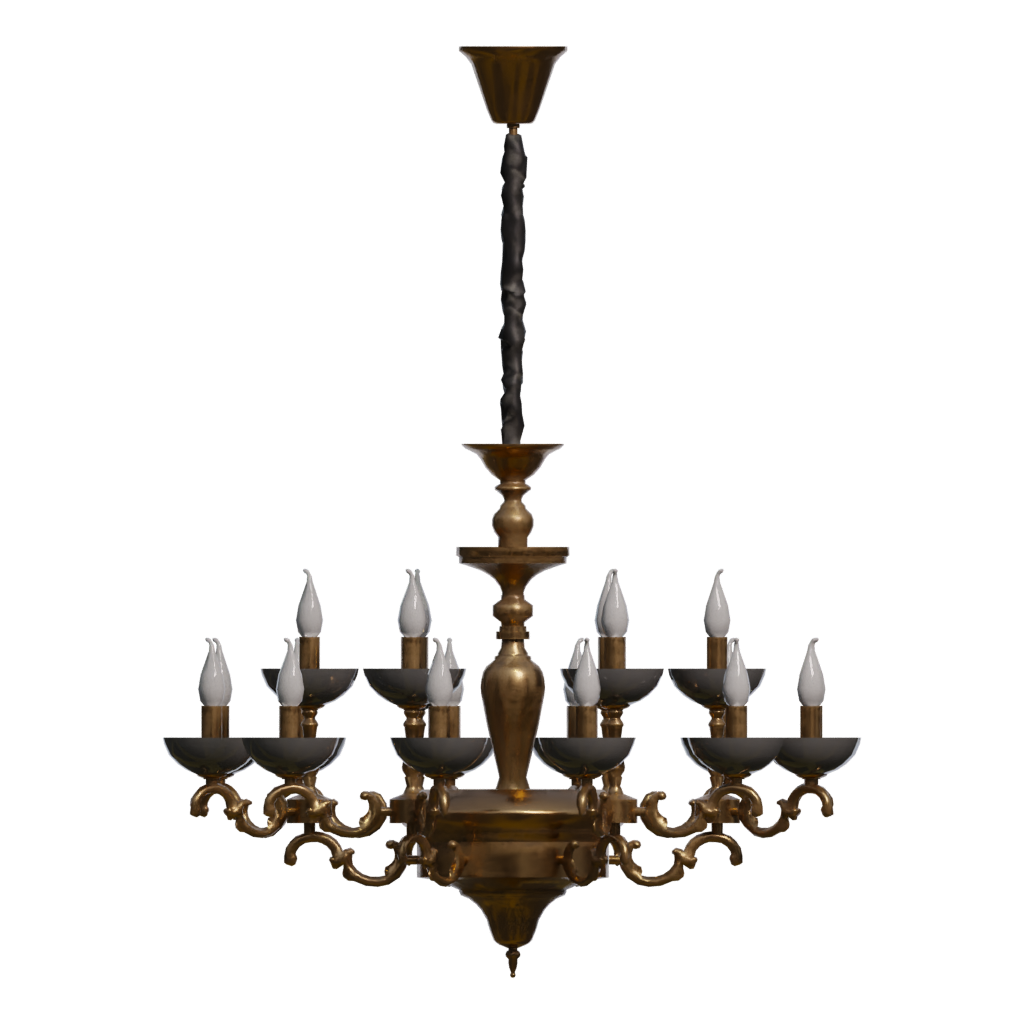 Back view of the Chandelier 3D model