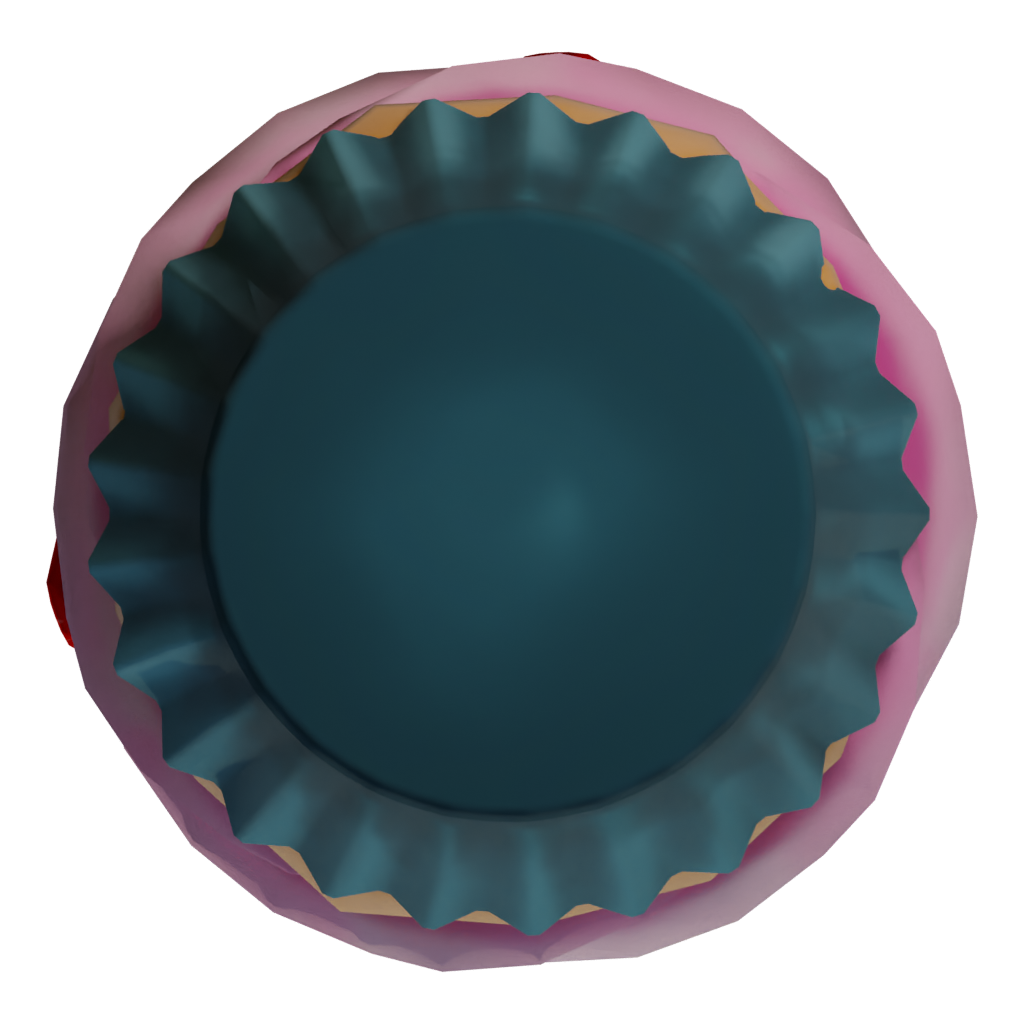 Bottom view of the Cupcake 3D model