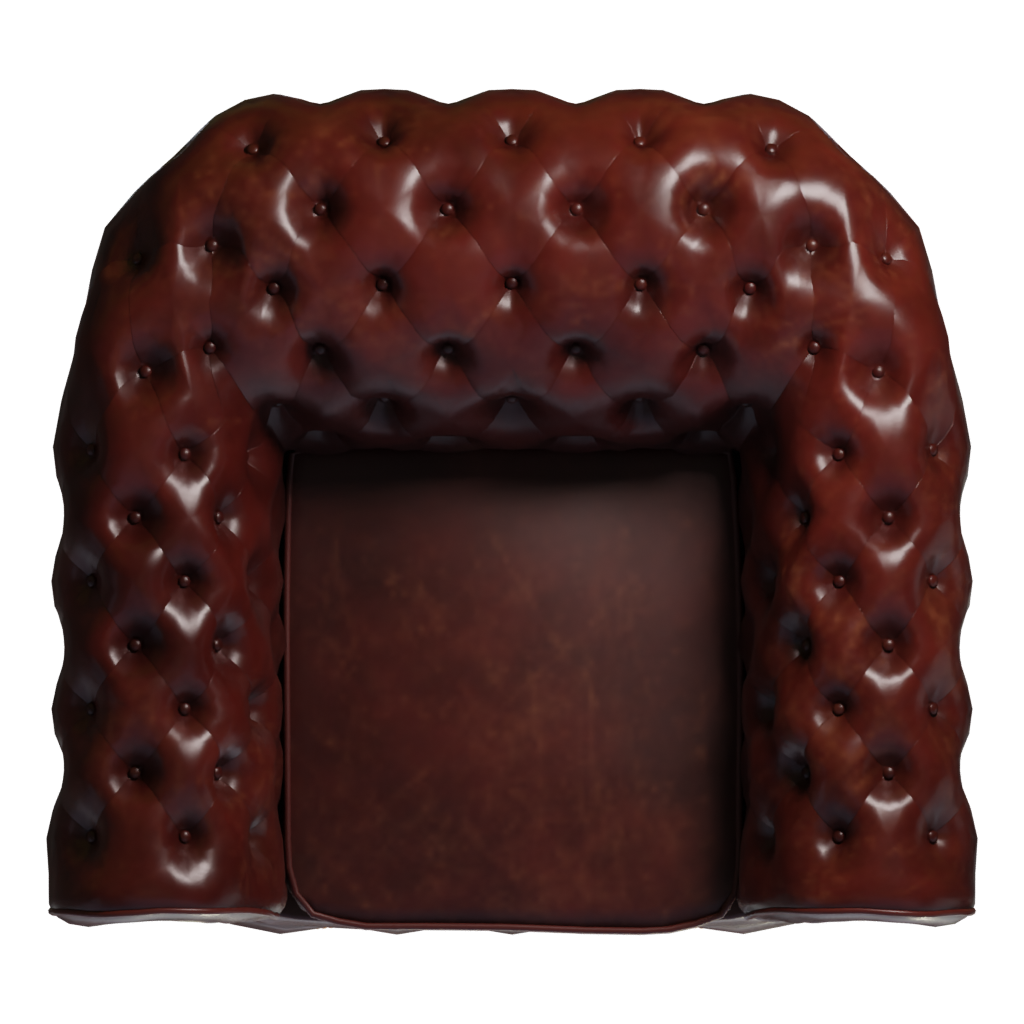 Top view of the Chesterfield Armchair 3D model