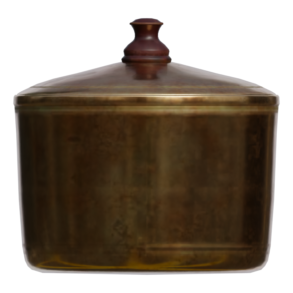 Back view of the Brass Pot 3D model