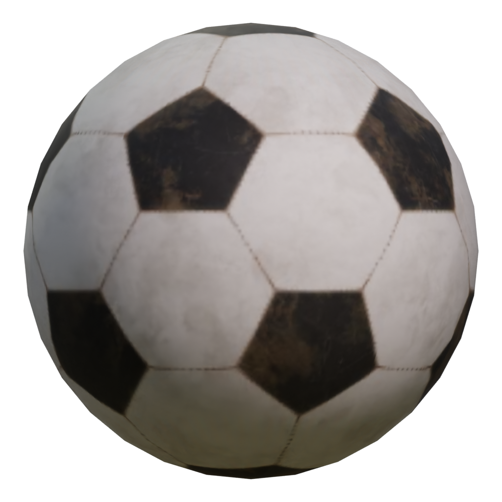 Left view of the Soccer Ball Dirty 3D model