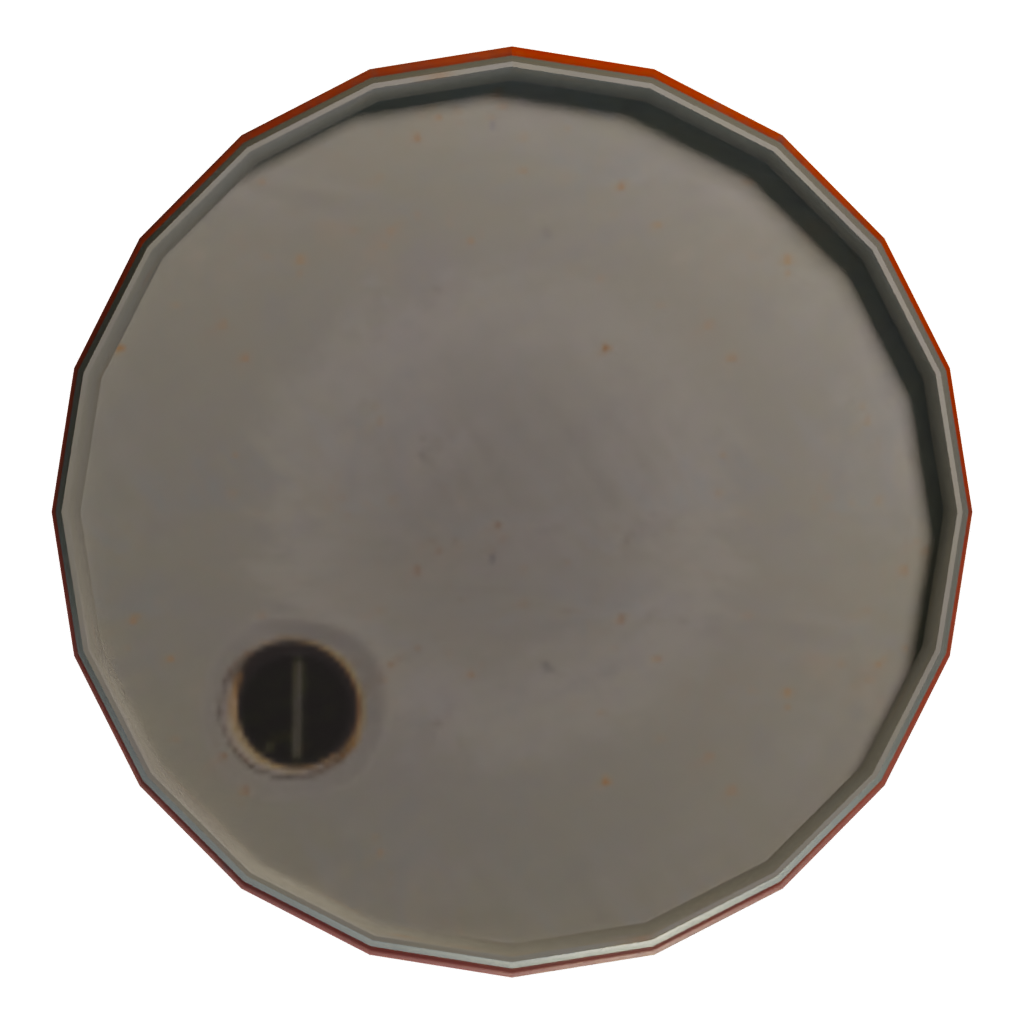Top view of the Flammable Barrel 3D model