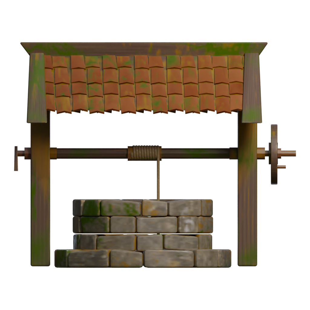 Front view of the Old Well 3D model
