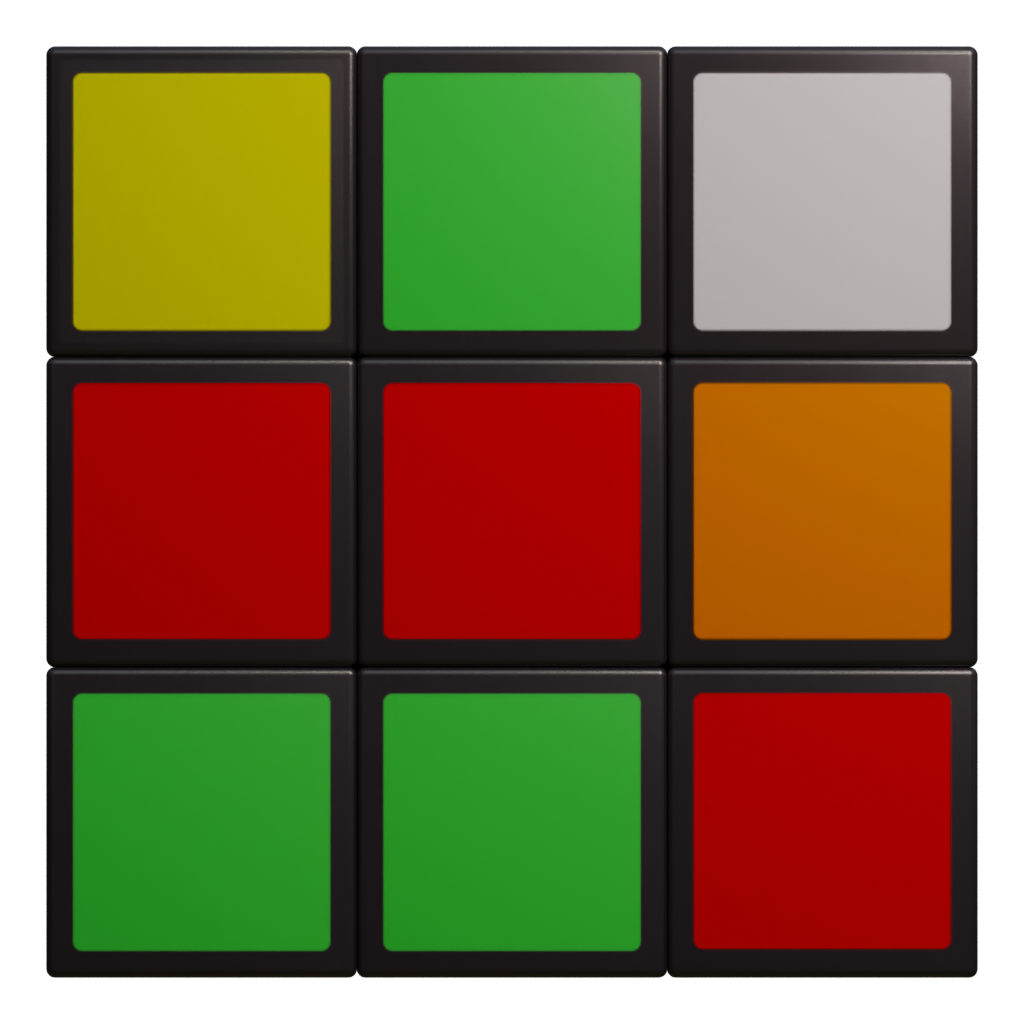 Back view of the Rubiks Cube 3D model