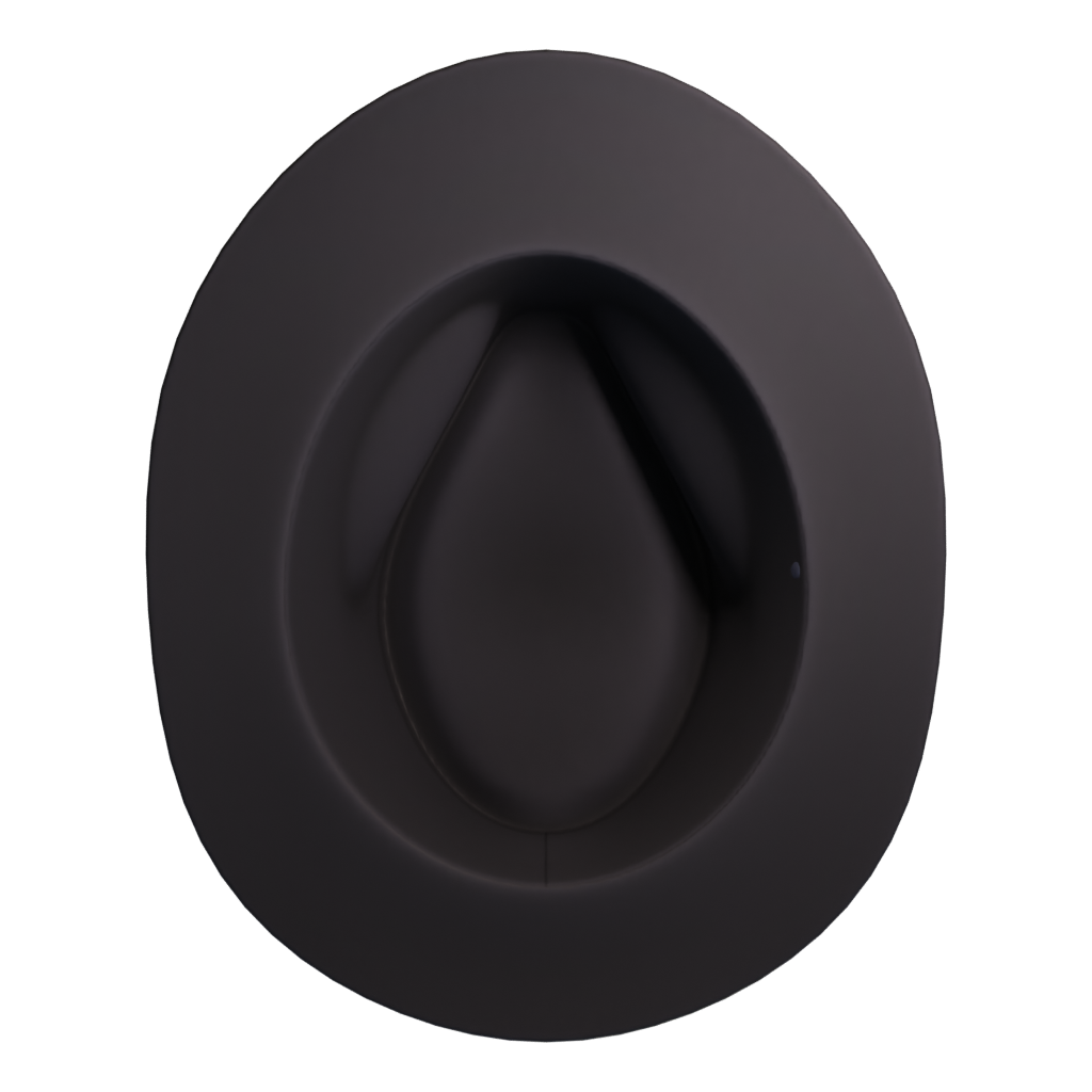 Bottom view of the Hat Fedora 3D model