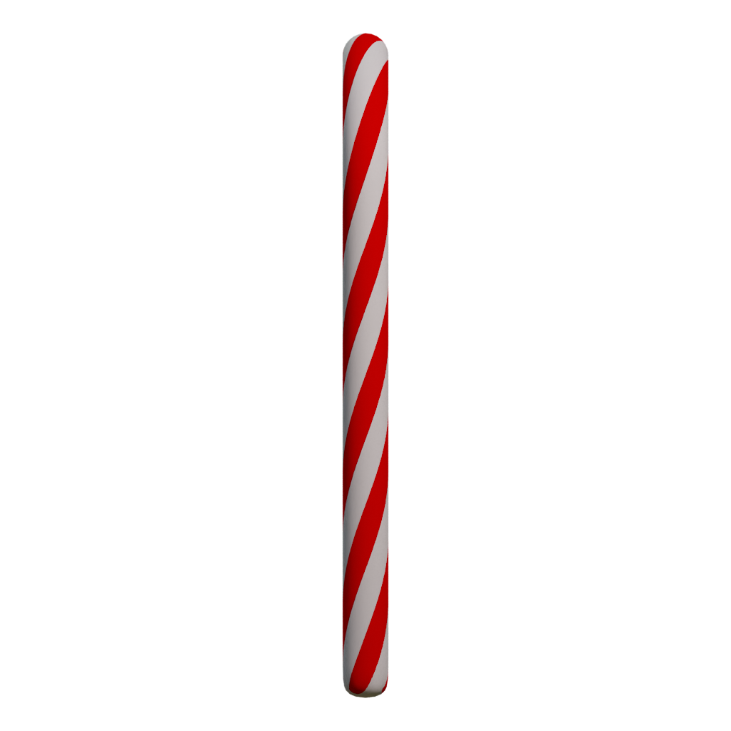 Right view of the Christmas Cane 3D model