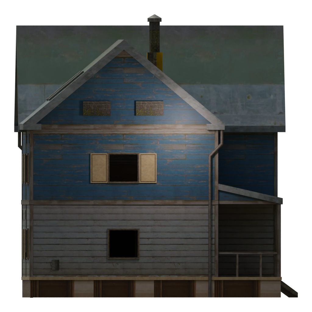 Right view of the Old Abandoned Cottage 3D model