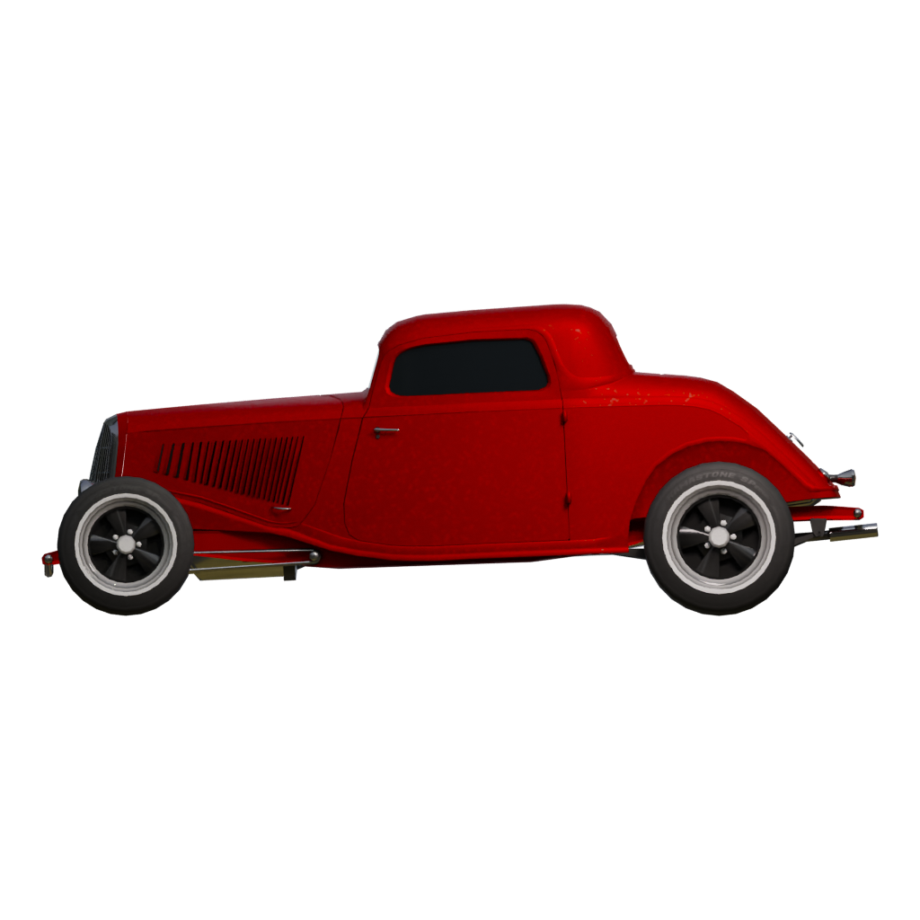 Back view of the 33 Hot Rod 3D model