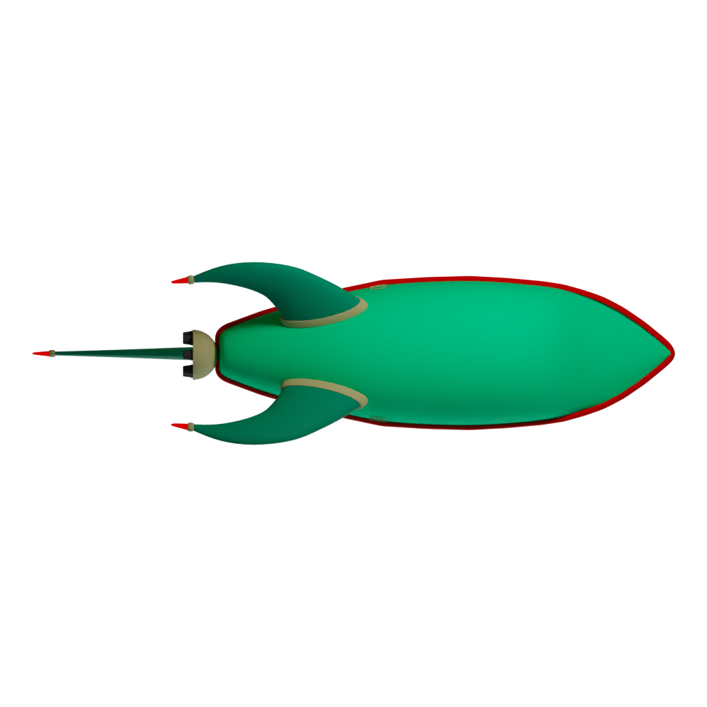 Bottom view of the Planet Express 3D model