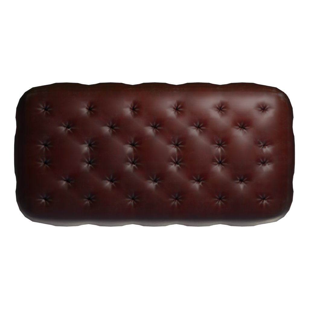 Top view of the Bed Bench 3D model
