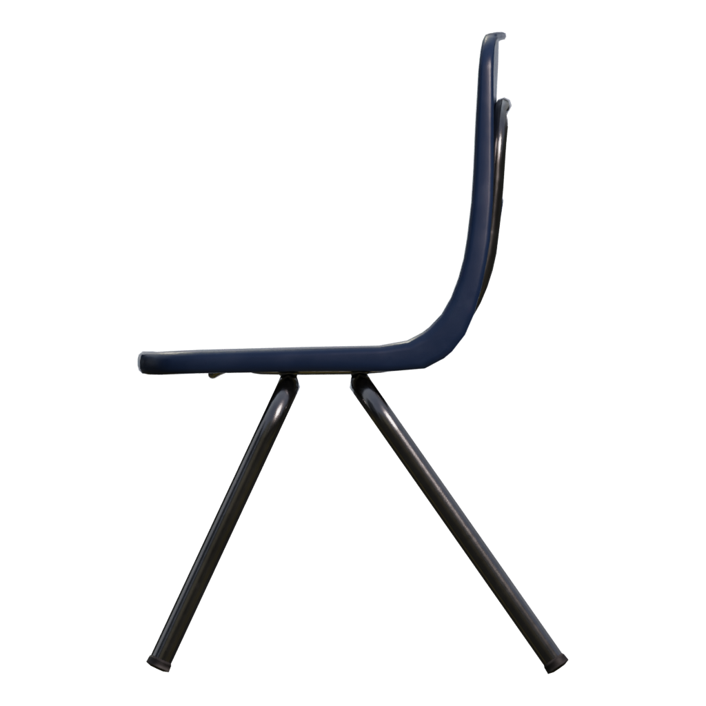 Left view of the School Chair 3D model