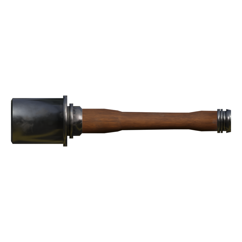 Back view of the Stielhandgranate 3D model