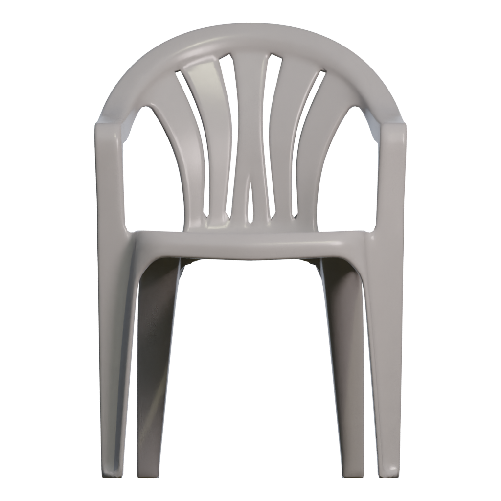 Front view of the Plastic Monobloc Chair 3D model