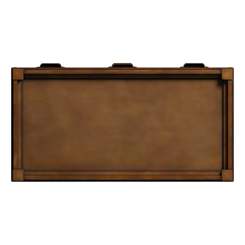 Bottom view of the Vintage Wooden Drawer 3D model