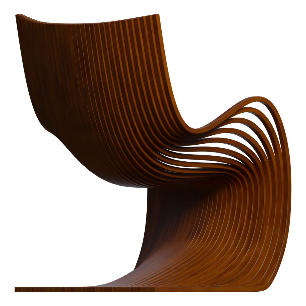 Back view of the Modern Chair 3D model