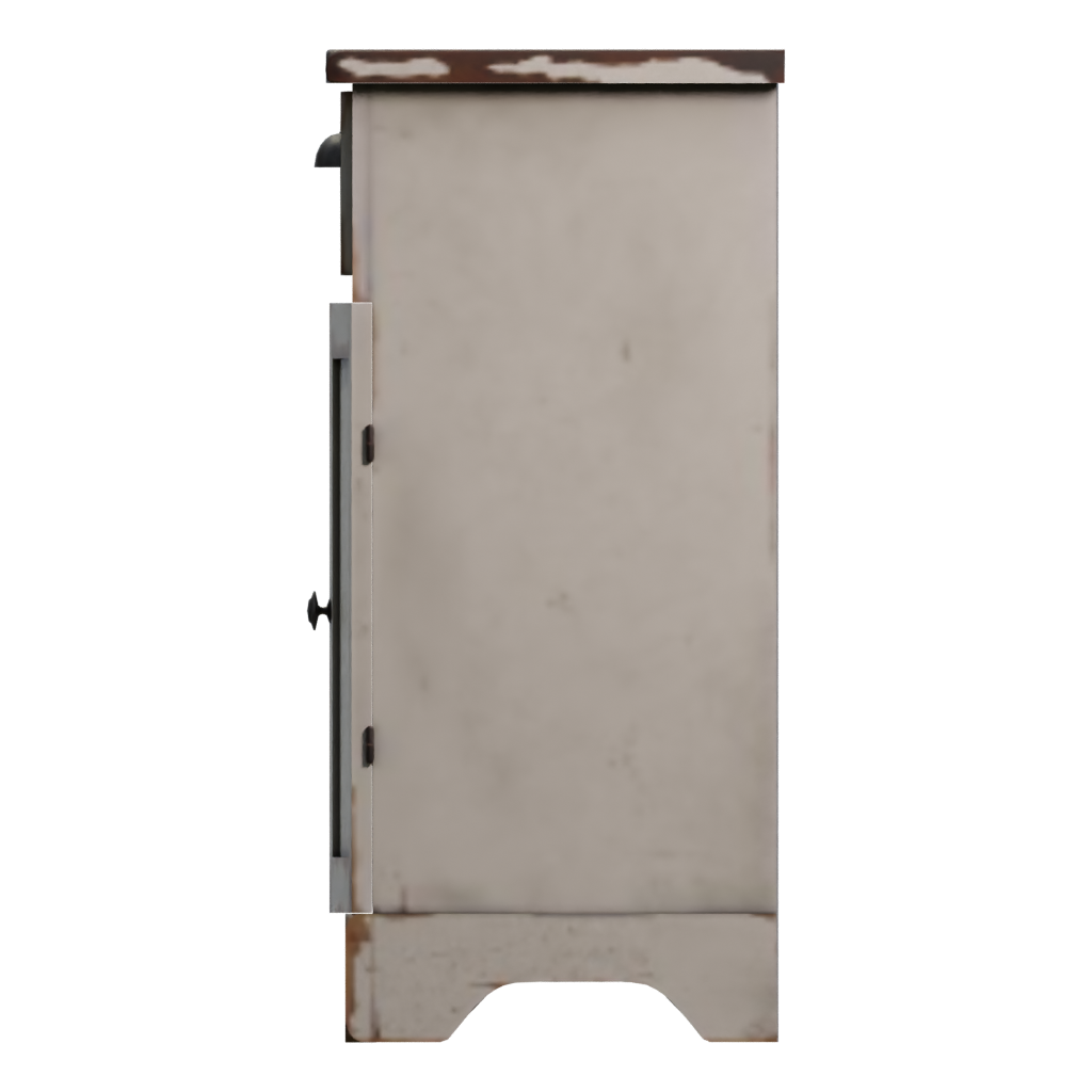 Left view of the Painted Wooden Cabinet 3D model