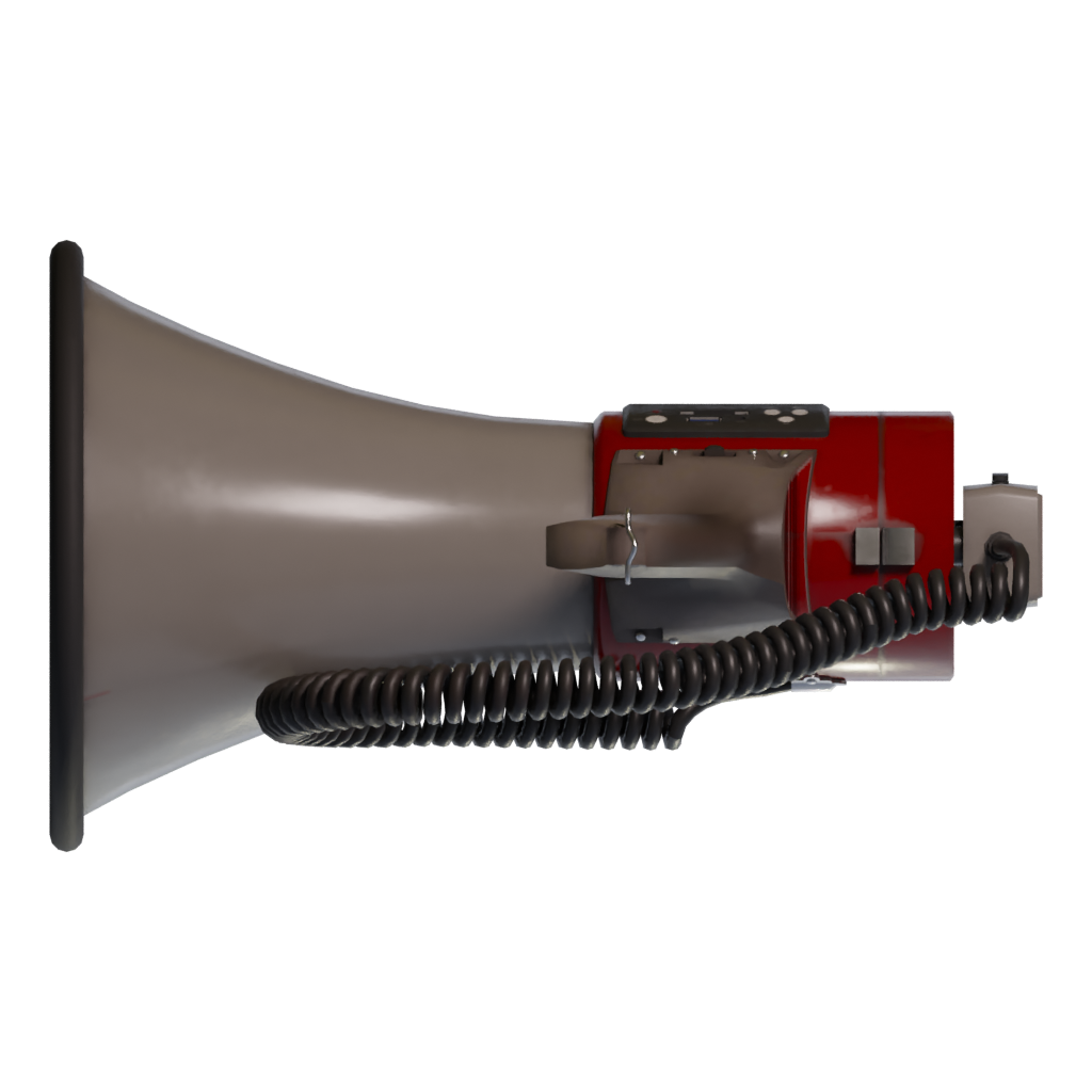 Bottom view of the Megaphone 3D model