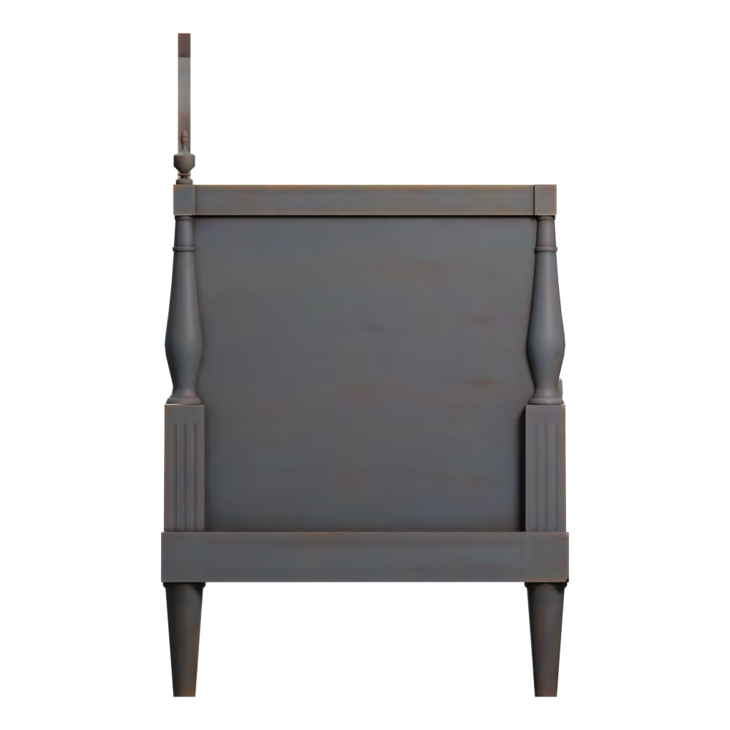 Right view of the Painted Wooden Sofa 3D model