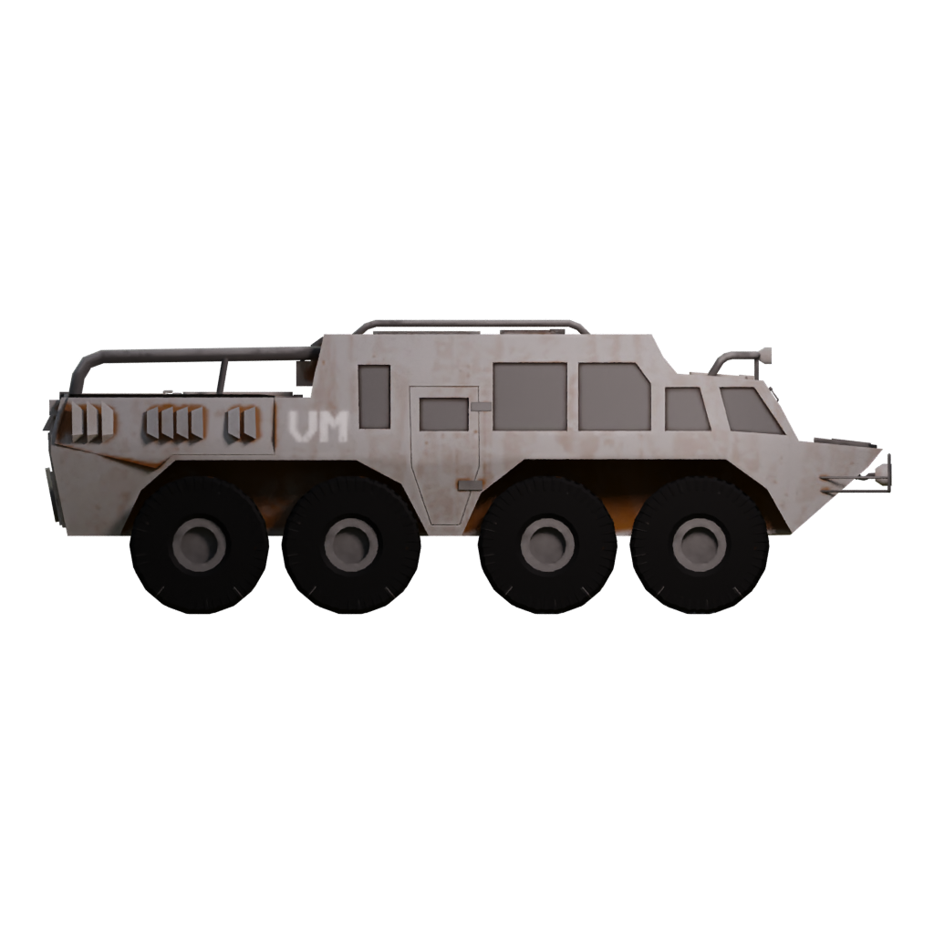 Right view of the Cross Country Vehicle 3D model