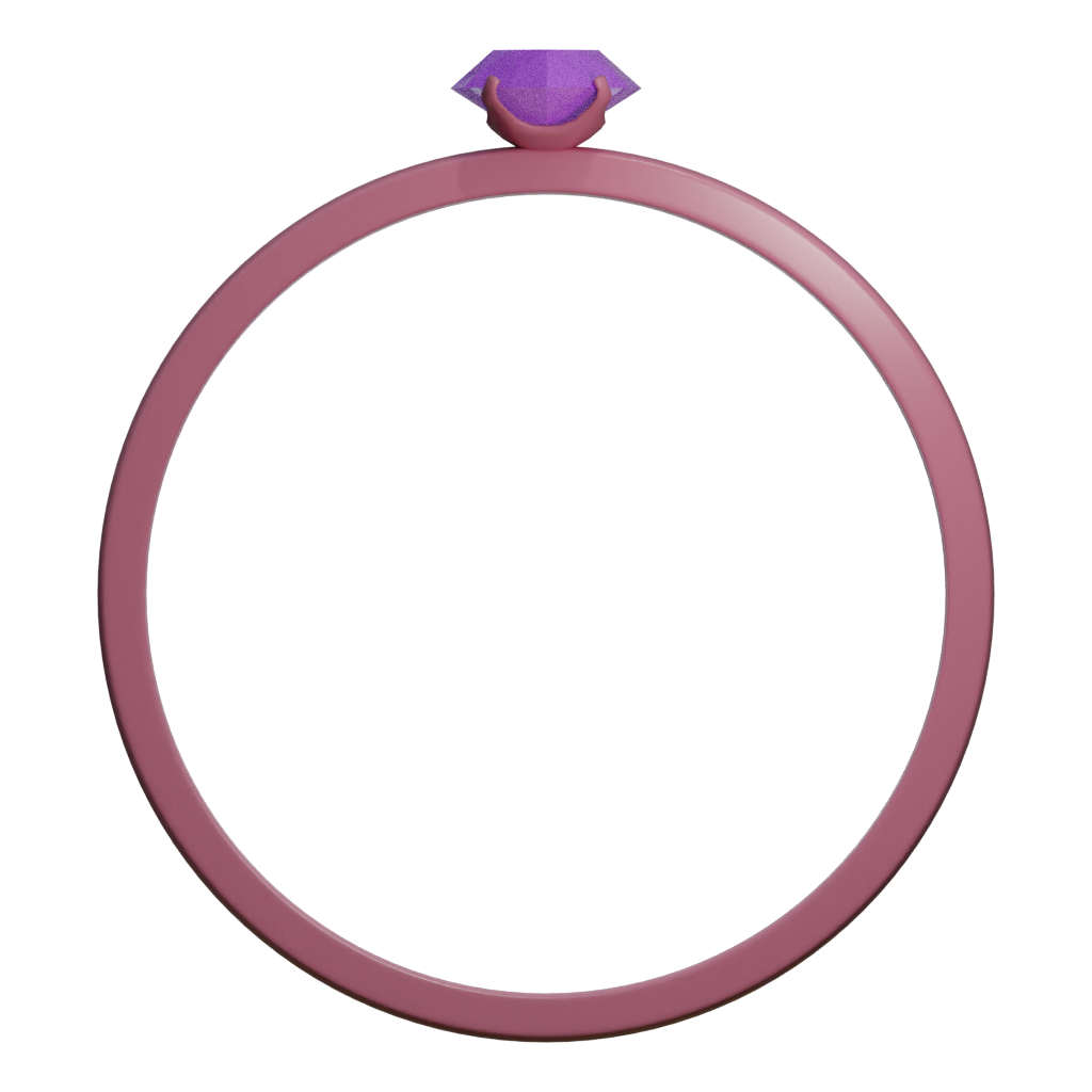 Back view of the Ring Of Pink Gold 3D model