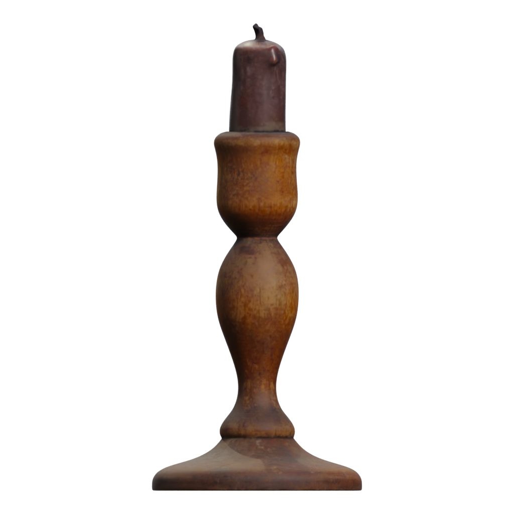 Right view of the Wooden Candlestick 3D model