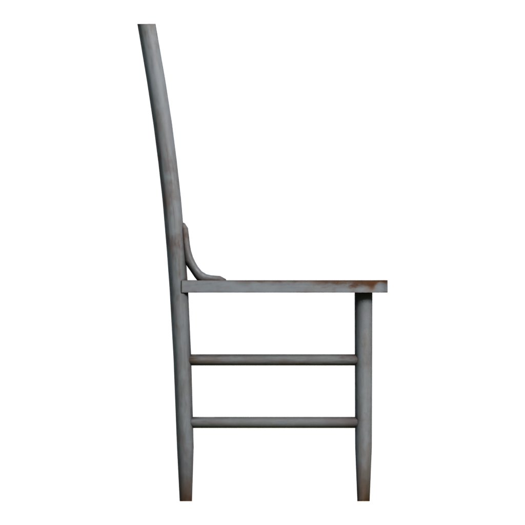 Right view of the Painted Wooden Chair 3D model