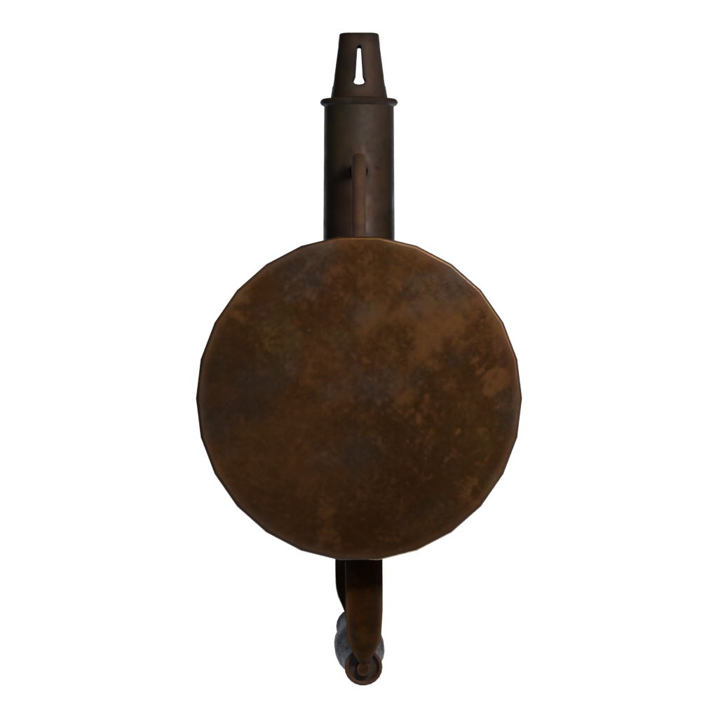 Bottom view of the Brass Blowtorch 3D model
