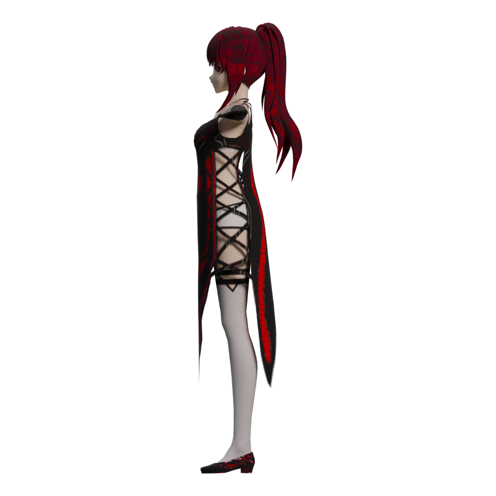 Left view of the Blood Girl Fictional Person 3D model