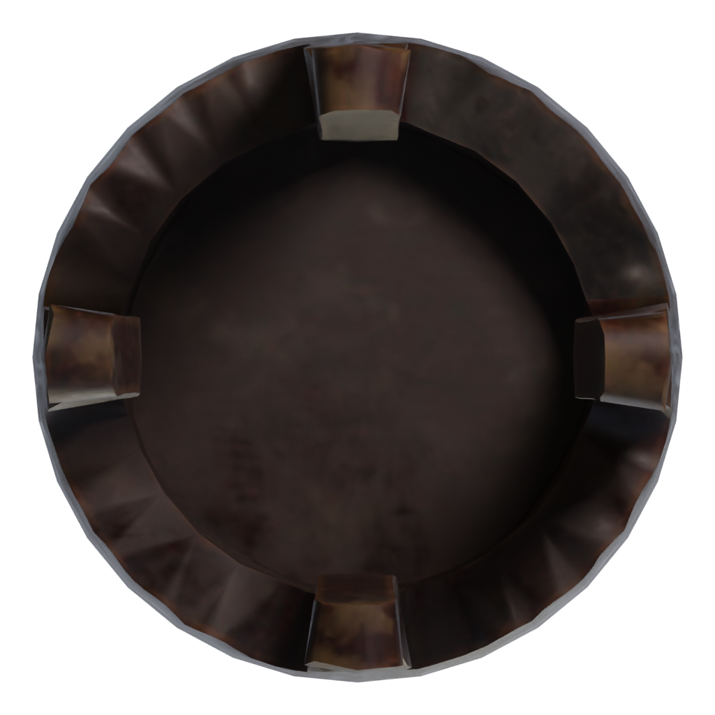 Bottom view of the Wooden Table 3D model