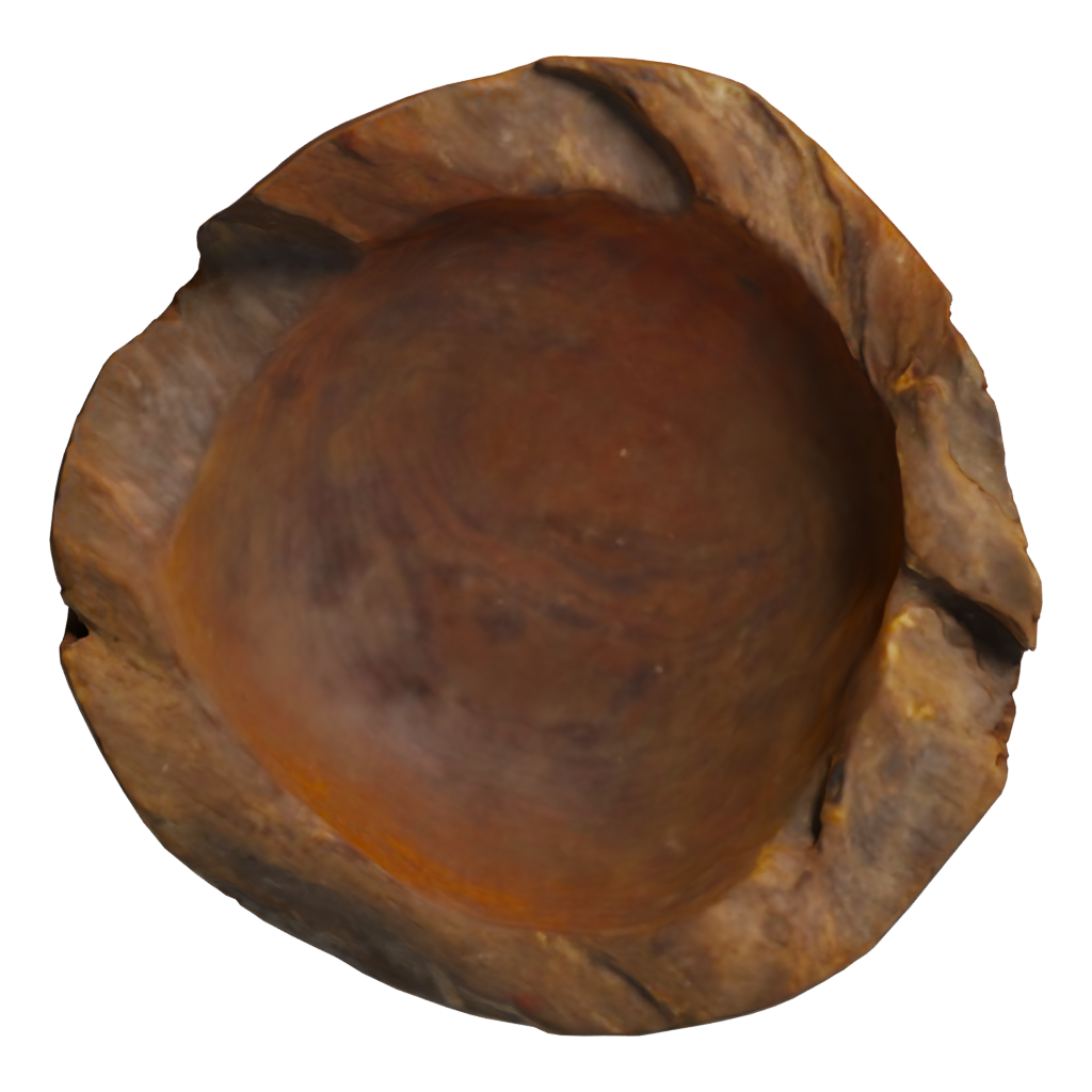 Top view of the Wooden Bowl 3D model