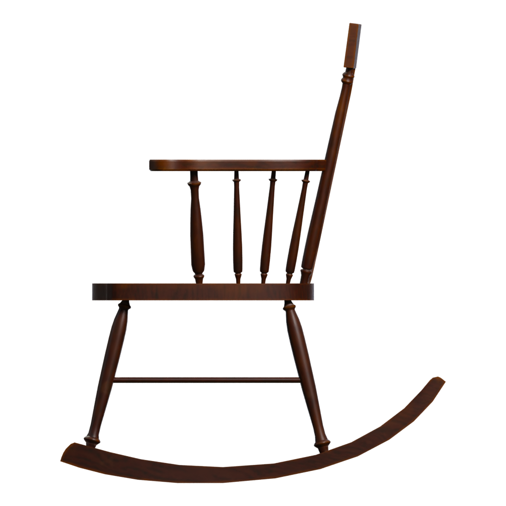 Left view of the Rockingchair 3D model