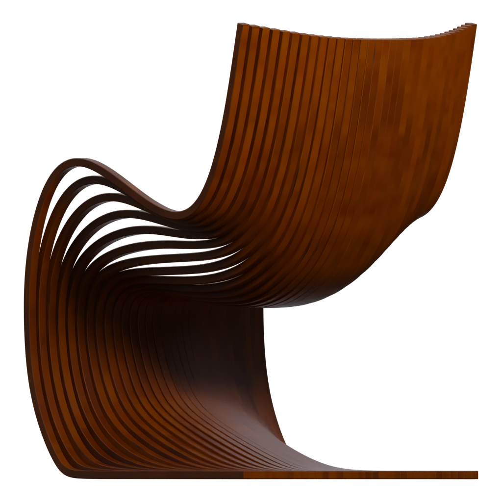 Left view of the Modern Chair 3D model